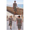 Dámske háčkované šaty BROADWAY NYC FASHION BLACK STRIPE