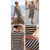 Dámske háčkované šaty BROADWAY NYC FASHION BLACK STRIPE