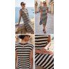 Dámske háčkované šaty BROADWAY NYC FASHION BLACK STRIPE