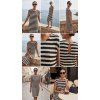 Dámske háčkované šaty BROADWAY NYC FASHION BLACK STRIPE