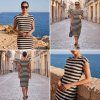 Dámske háčkované šaty BROADWAY NYC FASHION BLACK STRIPE