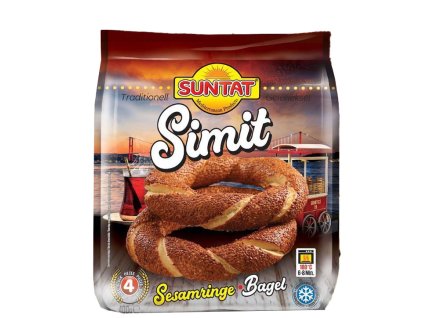 Suntat Simit, Kulatý chléb se sezamem 400g (4 Kusy)