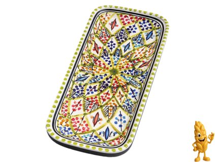 Obdélníkový servírovací podnos tuniské keramické ,Ručně vyráběné