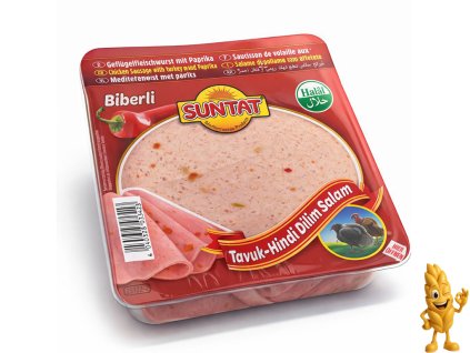 Suntat Salám kuřecí s krůtím masem Plátky, Paprika 200g
