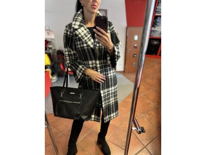 Kabát 001 černobílá kostka