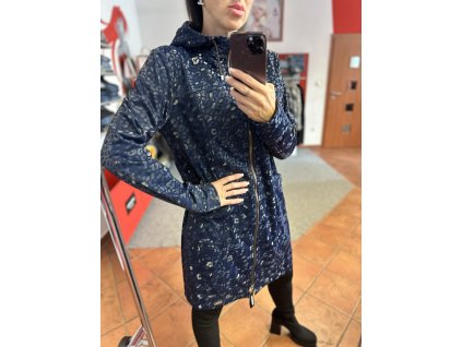 Kabát 003 tmavomodrý vzorovaný
