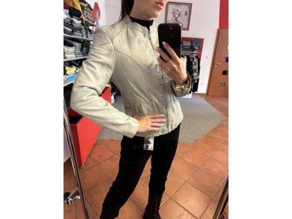 Kožená bunda 003 - modrošedá 2