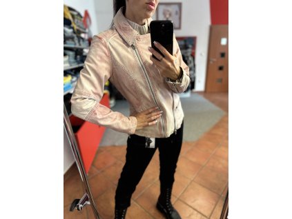 Kožená bunda 008 - růžová