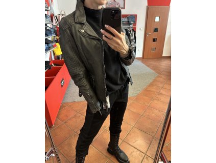 Kožená bunda 010 - černý křivák
