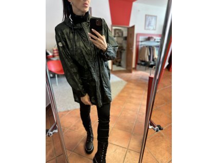 Bunda 055 - tmavě zelená vzorovaná