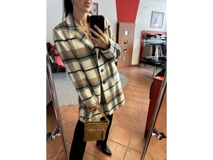 Kabát 076 - béžová kostka