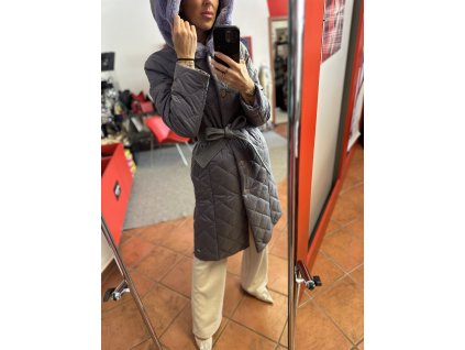 Kabát 086 - modrý s kožešinkou