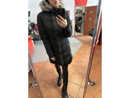 Kabát 098 - černý s kožešinkou