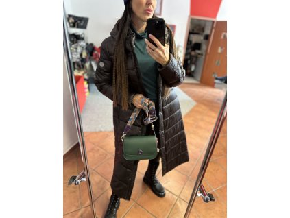 Kabát 101 - tmavě hnědý lesklý