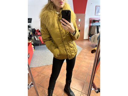 Bunda 067 - zelenožluté s límcem