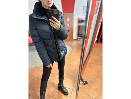 Bunda oboustranná 072 - tmavě modrá/černá