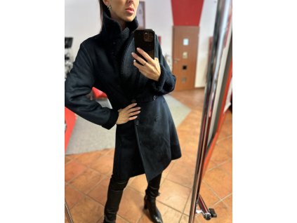 Kabát 132 - tmavě modré s límcem