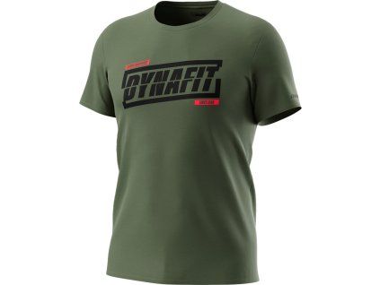 Triko Dynafit Graphic Cotton S/S TEE thyme/tabloid, zelená