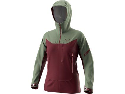 Dámská softshellová bunda Dynafit Radical Softshell Jacket, vínová/zelená
