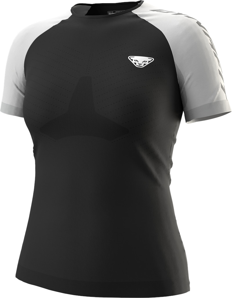Triko Dynafit Ultra S-Tech W S/S TEE black out 2025 Barva: bílá / černá, Velikost: M / L