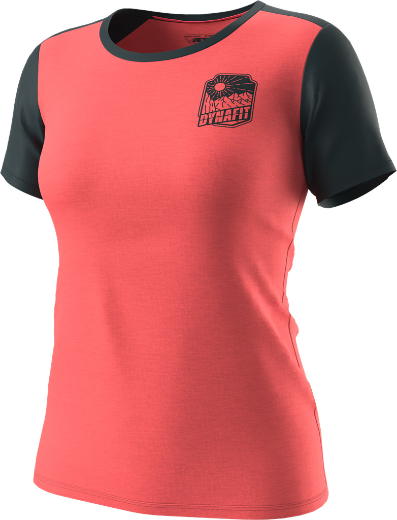 Triko Dynafit Transalper Light W SS TEE hot coral 2023 Barva: korálová / modrá, Velikost: S