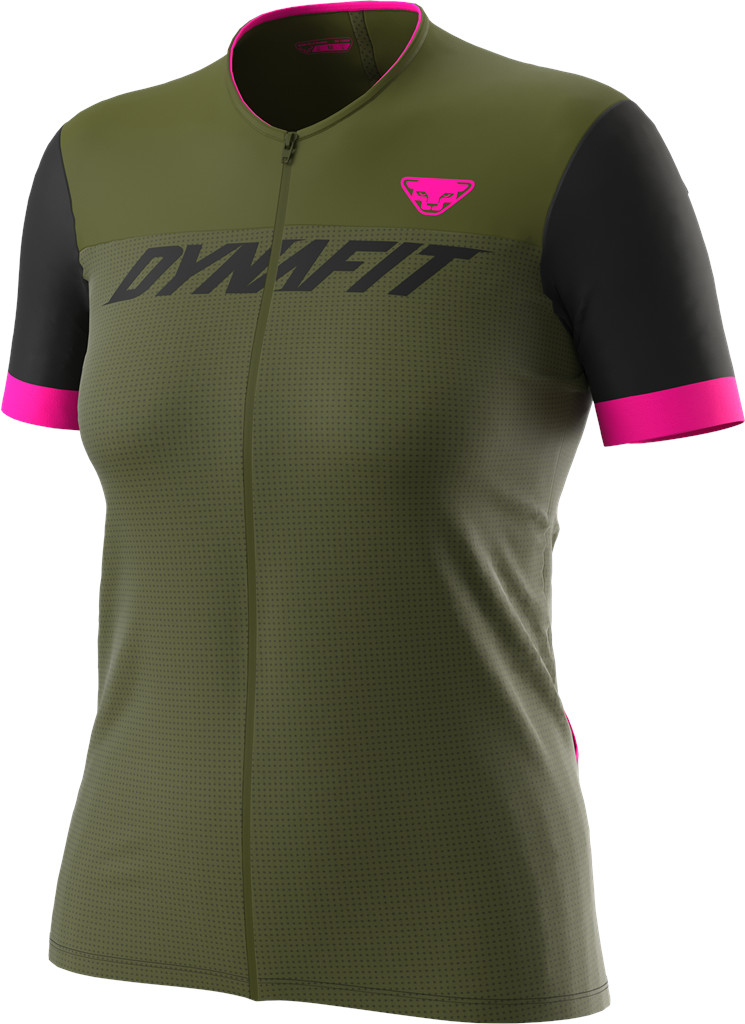 Dres Dynafit Ride W S/S FZ TEE  winter moss 2023 Barva: zelená / černá, Velikost: M