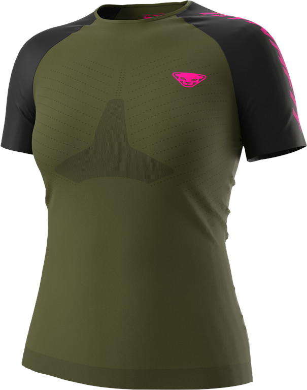 Triko Dynafit Ultra S-Tech W S/S TEE winter moss 2023 Barva: zelená / černá, Velikost: XS / S