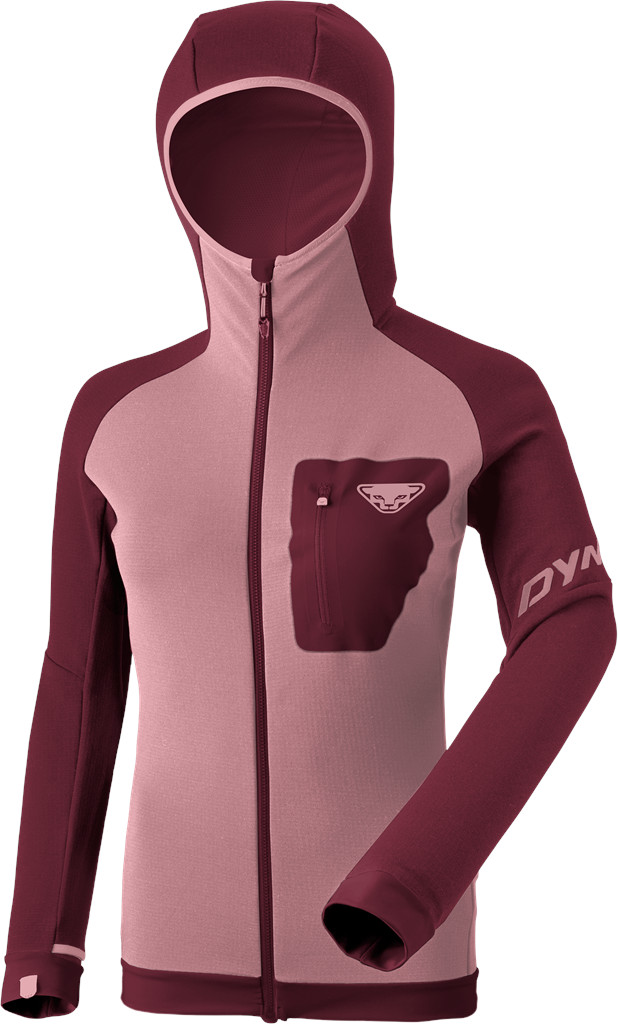 Mikina Dynafit Radical PTC Hooded W burgundy 24/25 Barva: starorůžová / vínová, Velikost: S