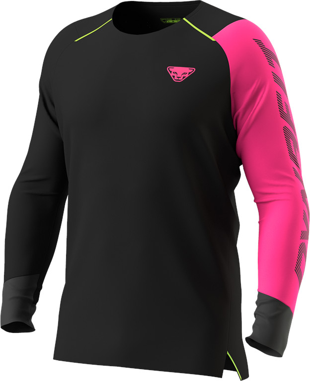 Tričko s dlouhým rukávem Dynafit DNA pink glo 2026 Barva: černá / růžová, Velikost: S