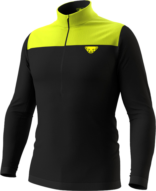 Tričko s dlouhým rukávem Dynafit Elevation Merino lime punch 2026 Barva: černá / žlutá, Velikost: XL / 2XL