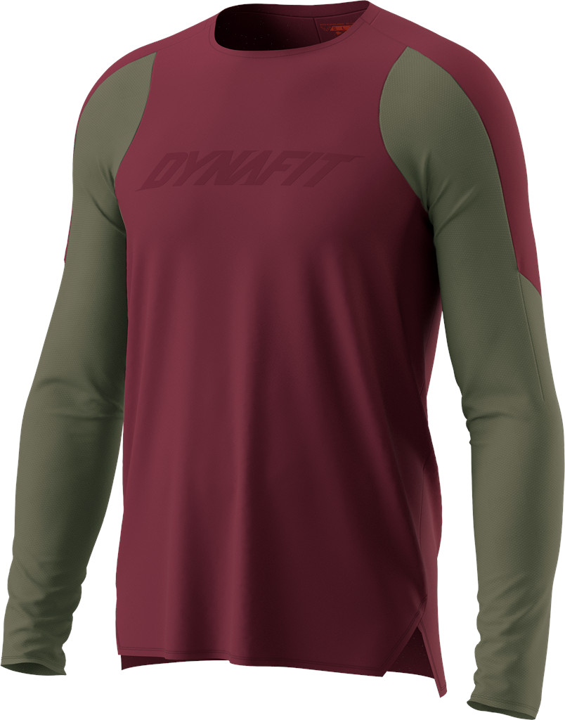 Tričko Dynafit Ride L/S burgundy 2025 Barva: vínová / zelená, Velikost: M