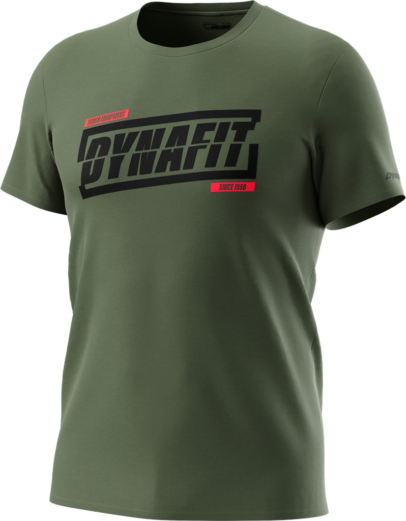 Triko Dynafit Graphic Cotton S/S TEE thyme/tabloid 2025 Barva: zelená, Velikost: L