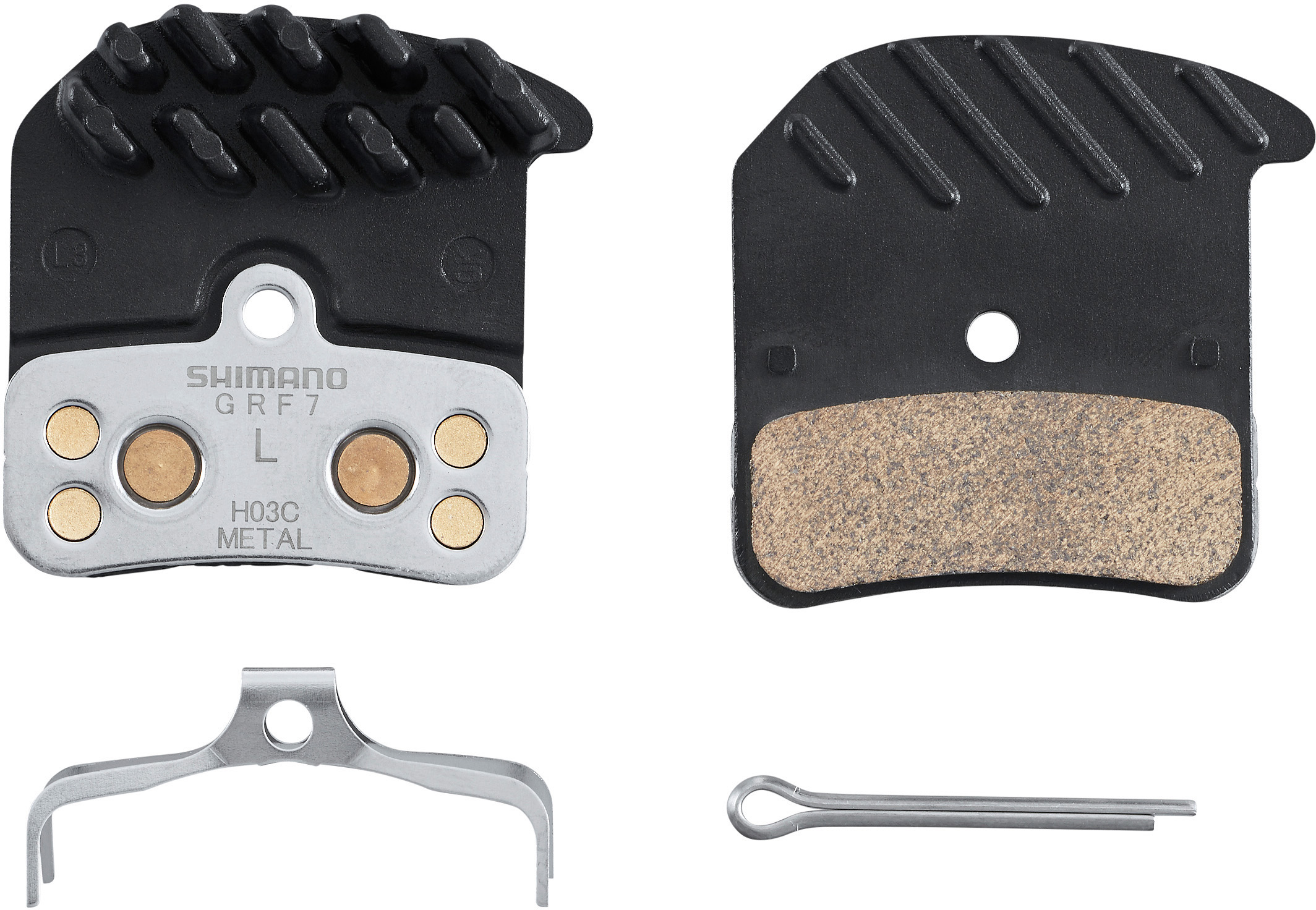 Brzdové destičky Shimano H03C-MF Kovové s chladičem MTB 4písté
