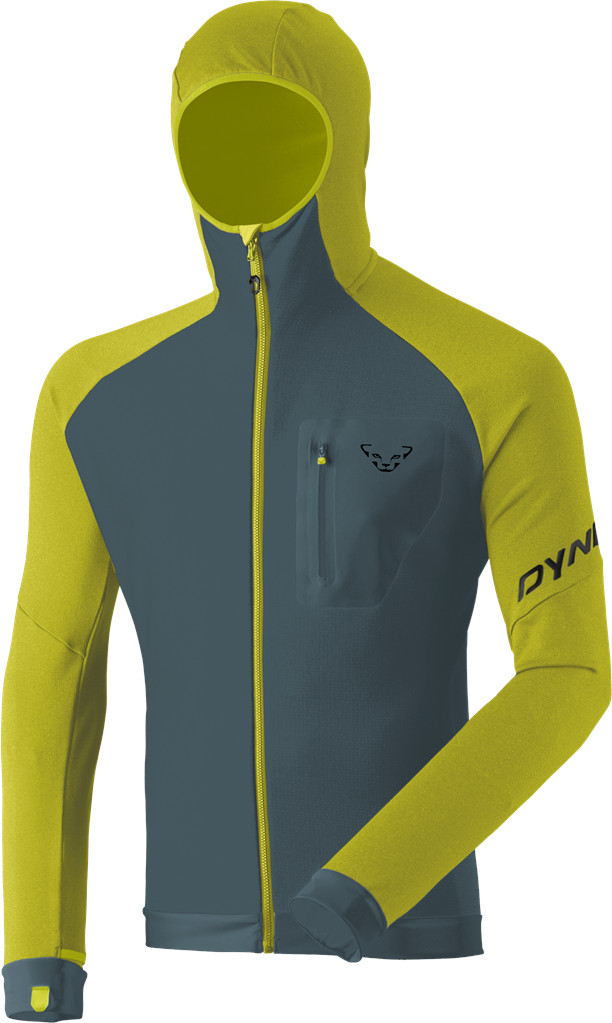 Mikina Dynafit Radical PTC Hooded golden lime 25/26 Barva: šedá / limetková, Velikost: S