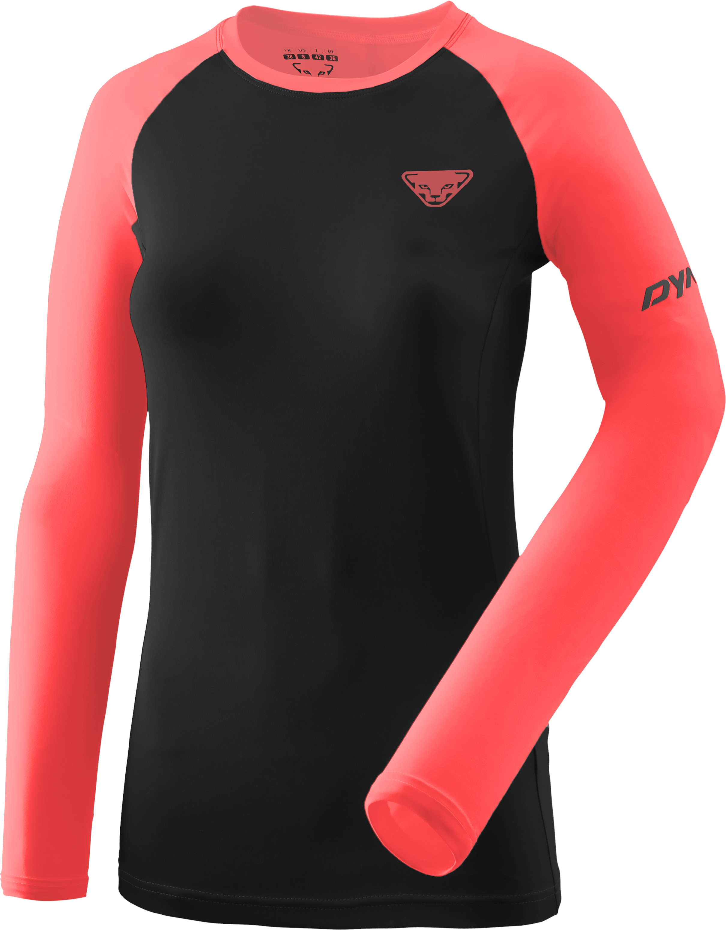 Tričko s dlouhým rukávem Dynafit ALPINE PRO W ultra coral 2026 Barva: černá / korálová, Velikost: M