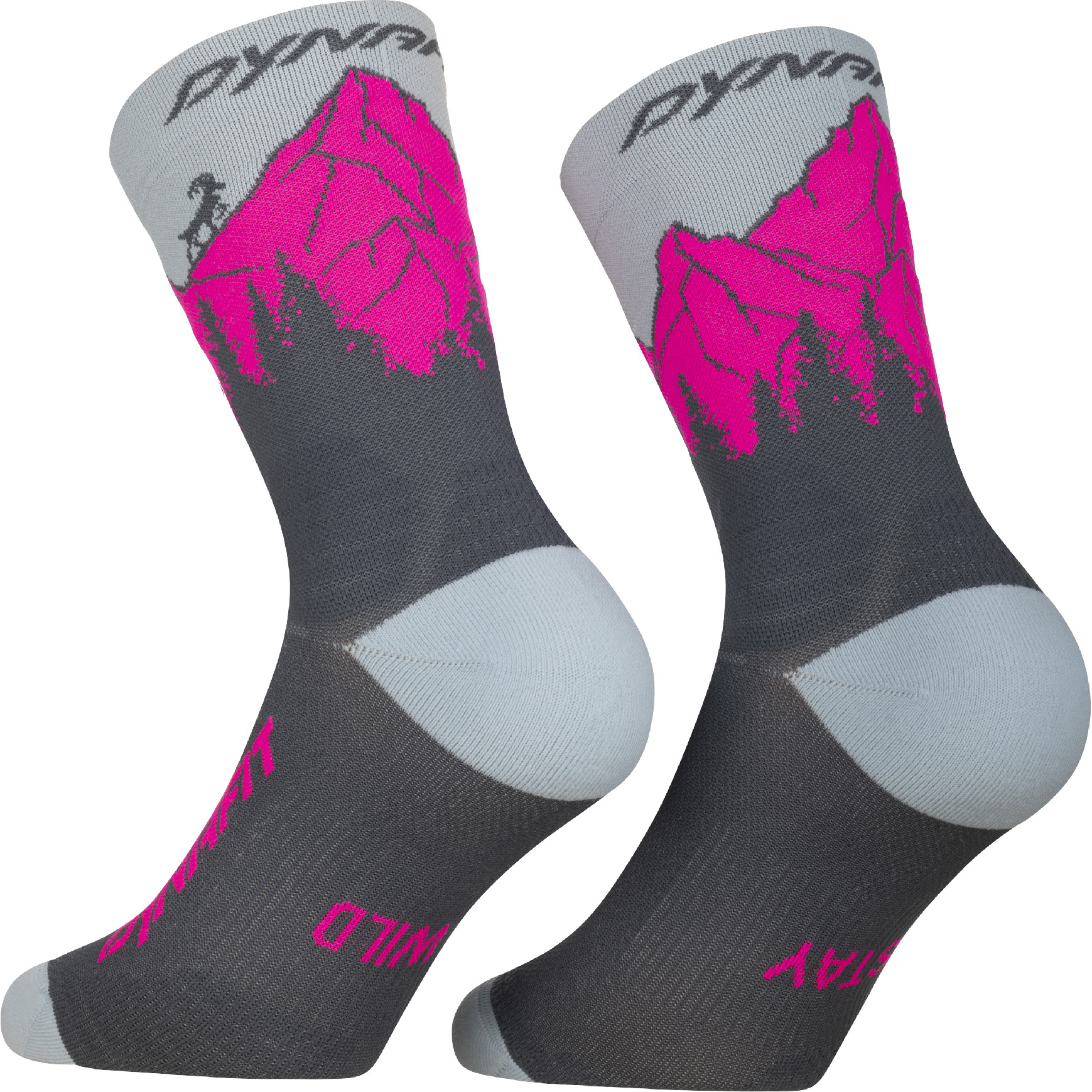 Ponožky Dynafit Traverse Crew cinder/pink glo Barva: růžová / šedá, Velikost: 43-46