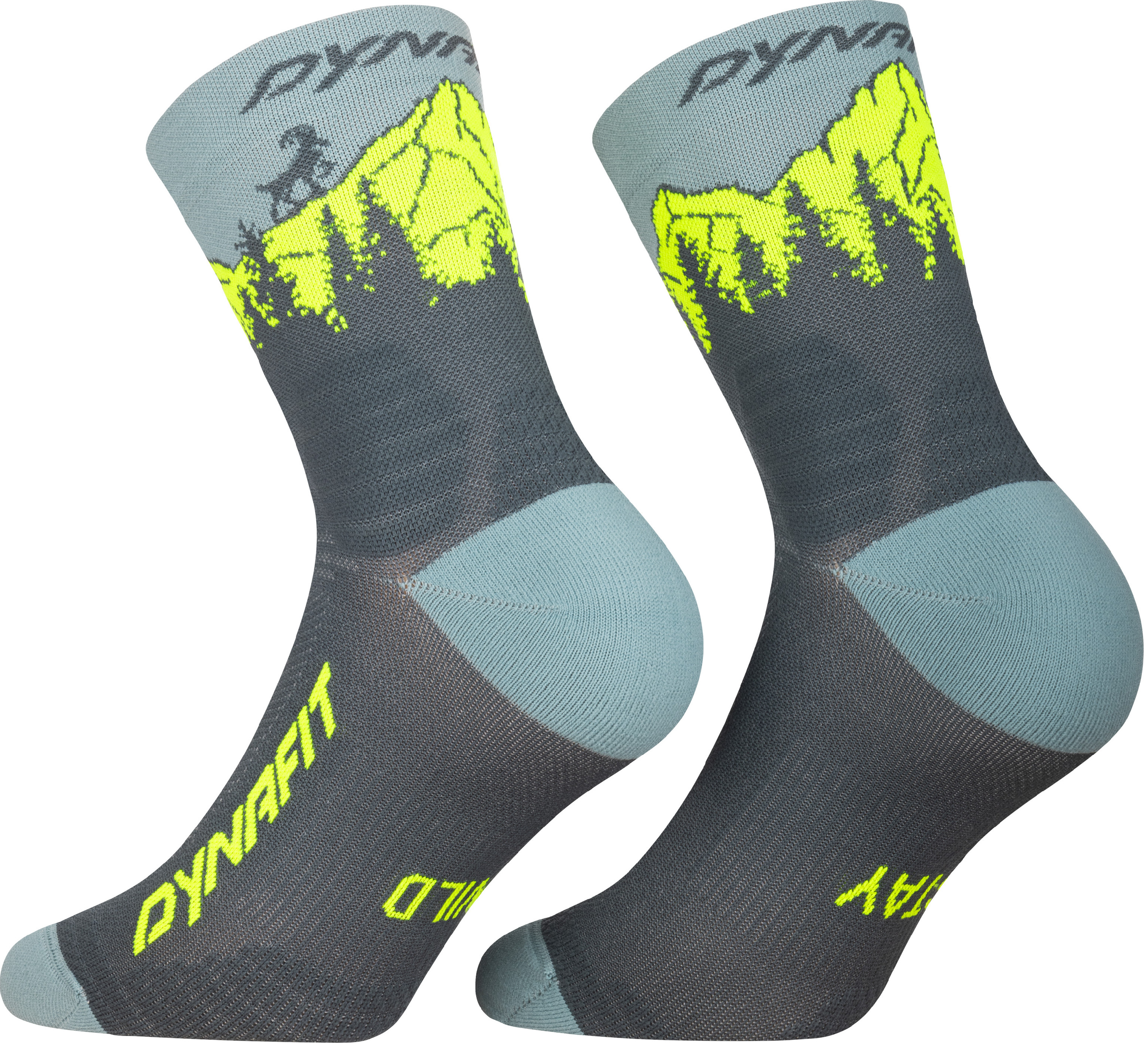 Ponožky Dynafit Traverse Mid cinder/ultra yellow 2026 Barva: žlutá / šedá, Velikost: 43-46