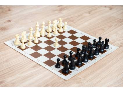 Šachová souprava DGT komplet strědní hnědá