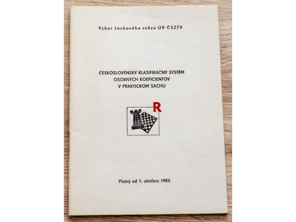 4166 ceskoslovensky klasifikacny system osobnych koeficientov v praktickom sachu 1985
