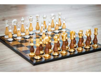 Šachová súprava Silver-Gold Orient  + doprava zdarma