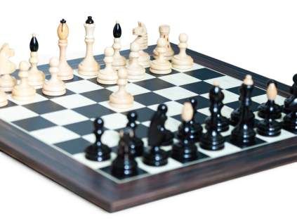 Drevená šachová súprava Black Ebony klubovka  + doprava zdarma
