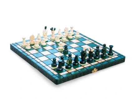 Drevené šachy Royal zelené  + doprava zdarma