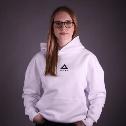 Mikina Trojice (unisex, bílá/černá)