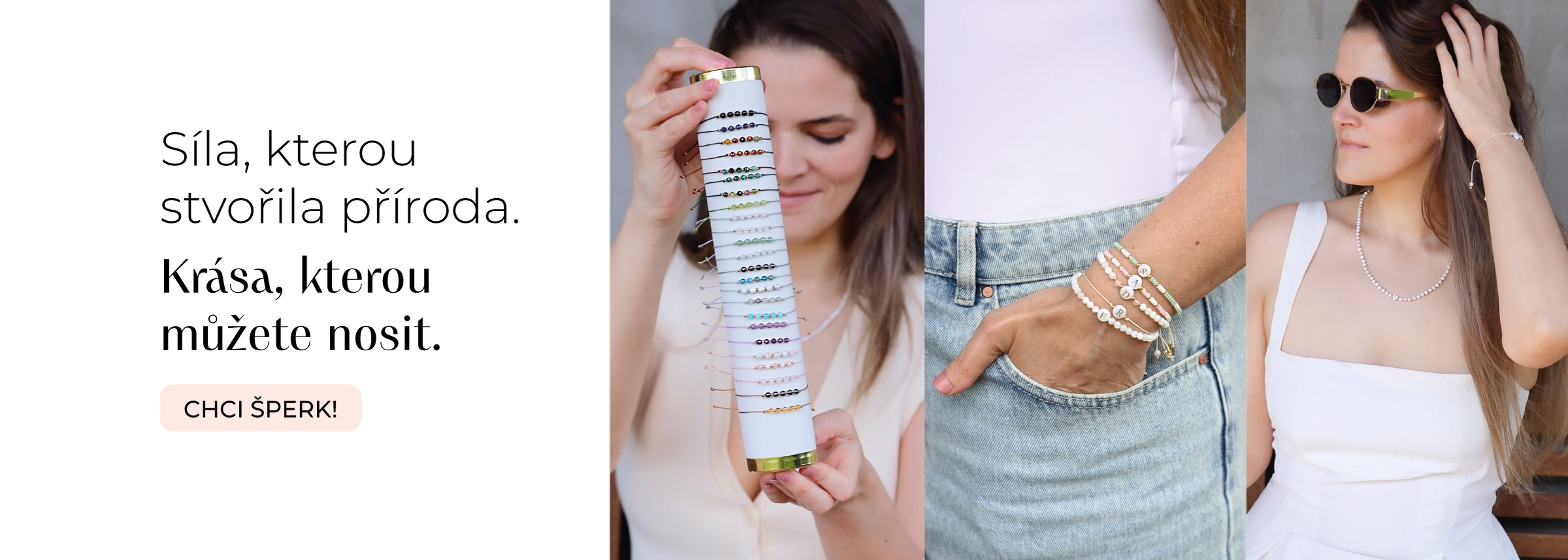 Letní kolekce minerálních náramků - Sadré
