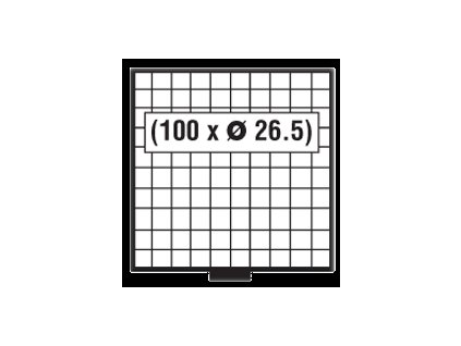 Odolný šuplík BEBA MAXI, 100 polí o rozměru 26,5 x 26,5 mm