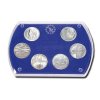 Akrylová etue na jednu kompletní sadu € mincí, modrá