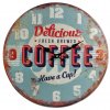 Nástěnné kovové hodiny "Coffee"