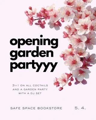 Come to celebrate the opening of our garden! A dj set and 3+1 on drinks are waiting for you! See you soon!