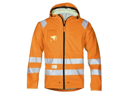 Bunda reflexní PU do deště, třída 3 oranžová