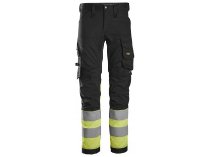 Reflexní kalhoty AllroundWork Stretch pracovní třída 1 černé/žluté